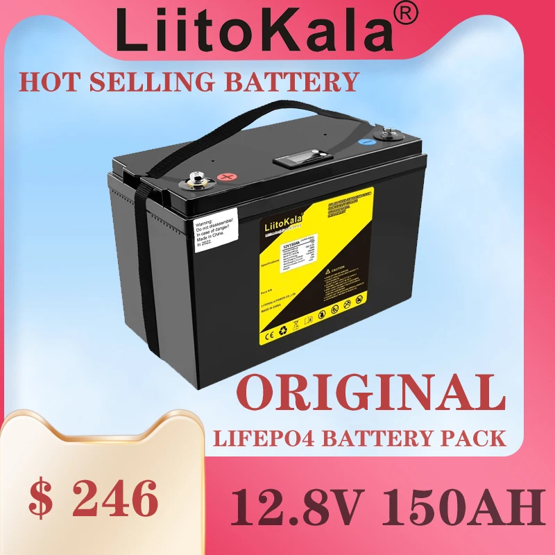 LiitoKala 12,8 v 150AH lifepo4 batterie mit 100A BMS 12V 150Ah batterie für RV Xenon licht Solar energie lagerung inverter 14,6 V20A