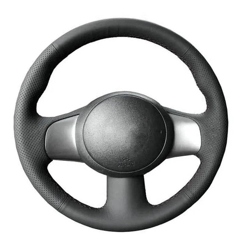 

Non-Slip Black Microfiber Leather Braid Car Steering Wheel Cover For Nissan March Sunny Versa 2013 Almera Car Accessories