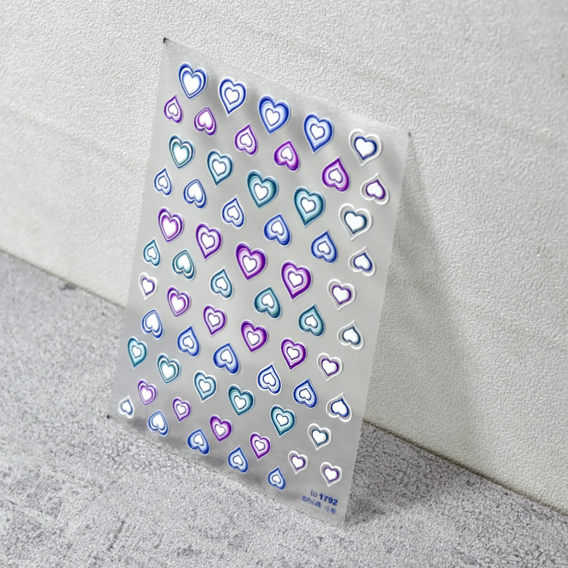 Декоративные наклейки для ногтей в форме сердца рельефный Декор 5D летние