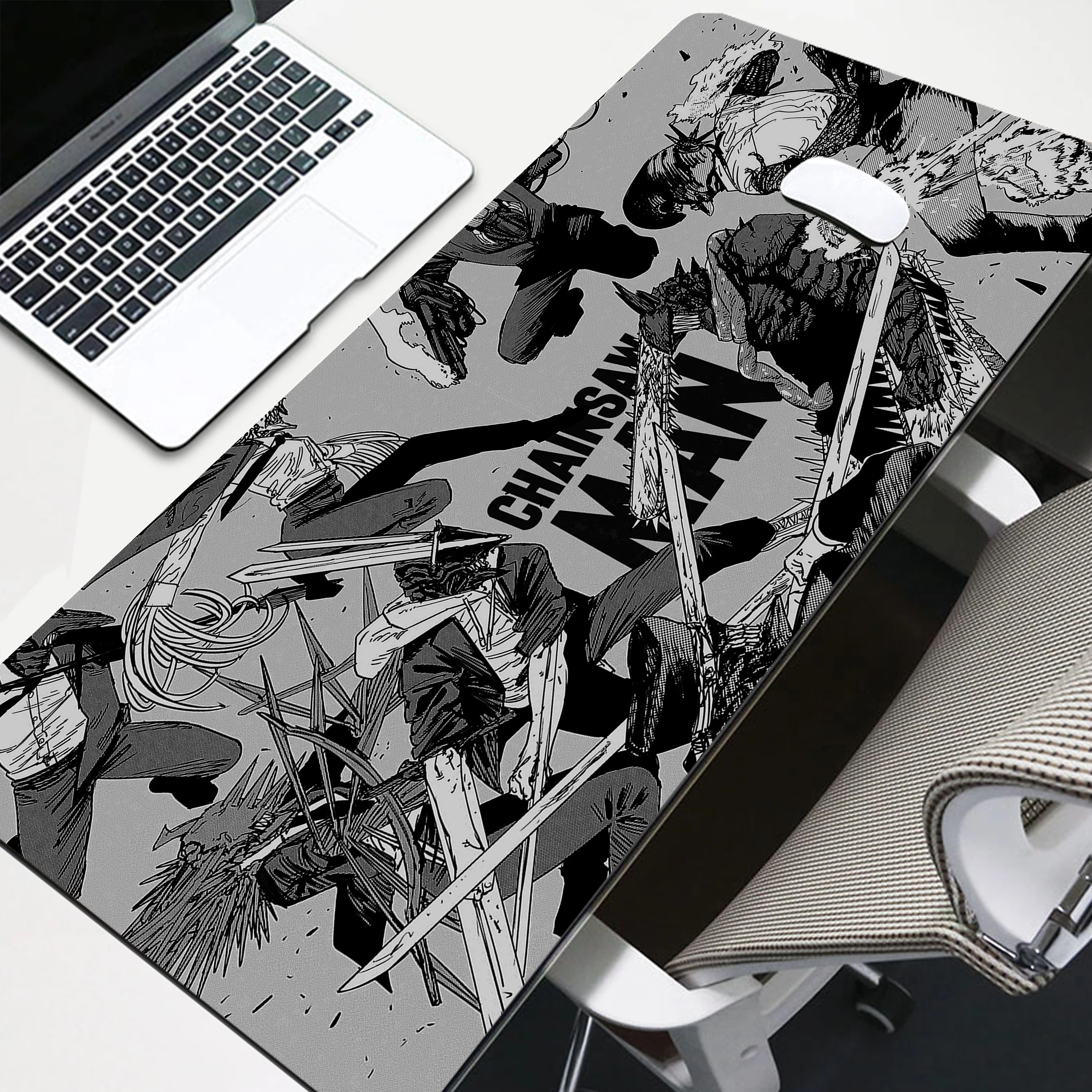 

Anime Chainsaw Man Large Mouse Pad Laptop Gamer Computer Desktop Non-slip Keyboard Gaming Accessories Gameing Mousepad Desk Mats