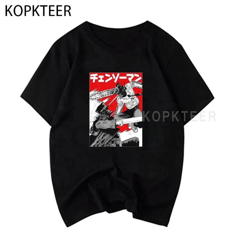 

Chain Saw Man Men's T-Shirt Anime Manga Casual Pure Cotton Tees Short Sleeve T Shirts Round Neck Clothes Plus Size Dropshipping