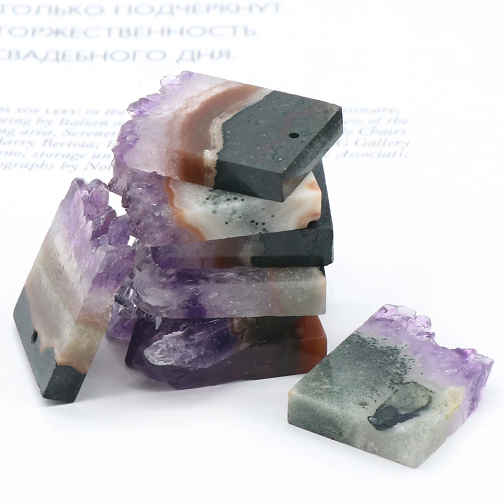 

Natural Stone Druzy Quartzs Pendants Irregular Amethysts Crystal for Jewelry Making Diy Women Necklace Gifts Accessories