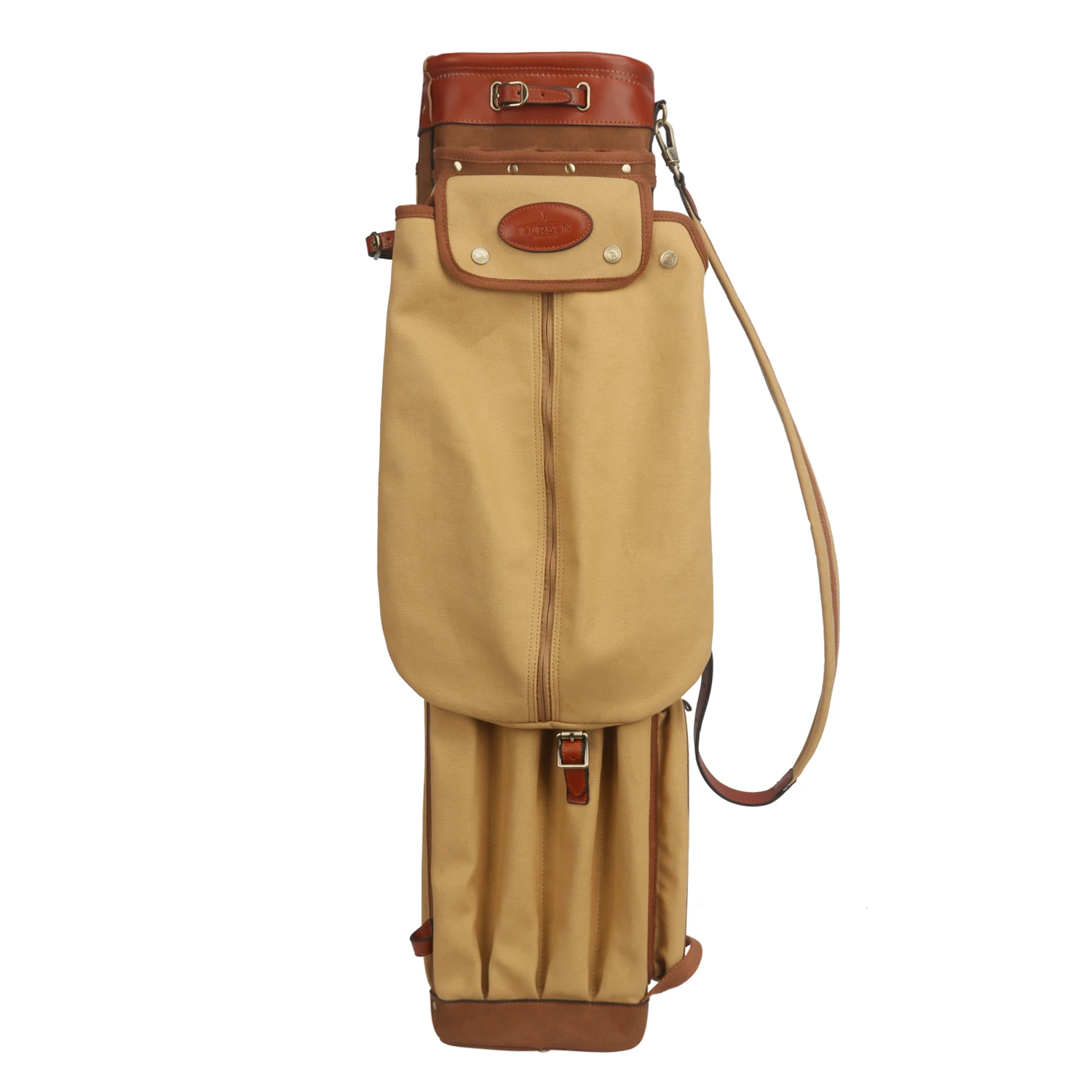 Club Bag Carrier Pencil Style Canvas & Leather Golf Gun Bags W/pockets Clubs Travel Sunday Bags Cover 90cm