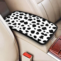 car center console cover yellew cow prin automobile armrest cover protector car decor accessories for most vehicle suv truck