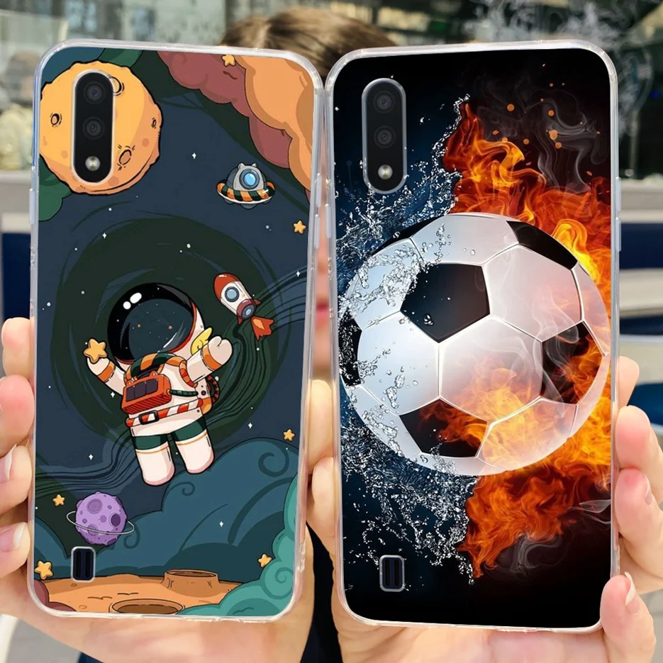 Чехол для Samsung Galaxy A01 Стильный чехол с рисунком мягкий силиконовый телефона M 01 M01