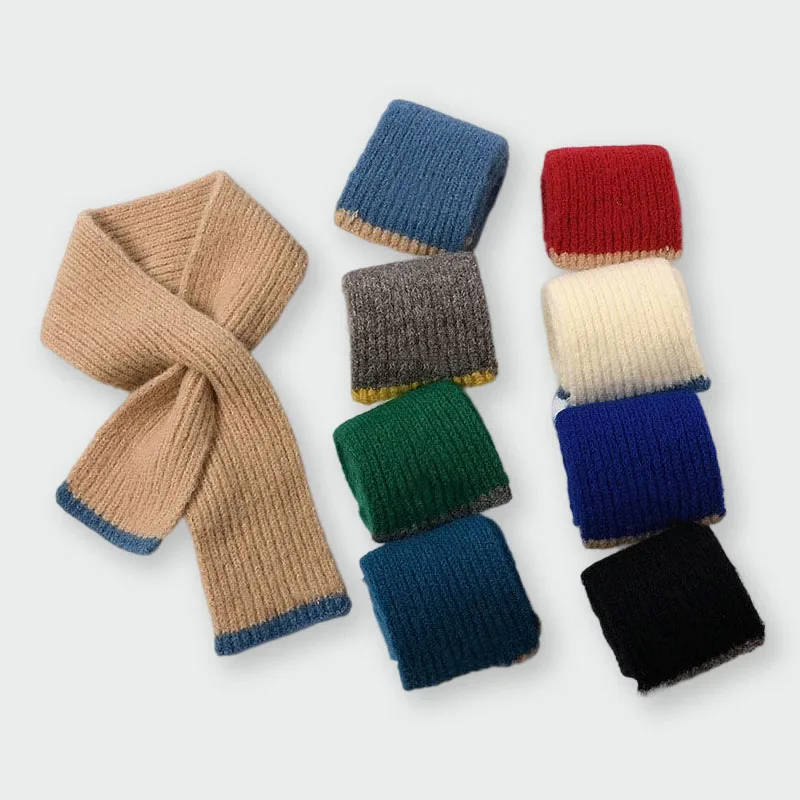 

Детский вязаный шарф 92*10 см, осенне-зимние теплые шарфы на шею, вязаная крючком шаль в Корейском стиле для маленьких девочек и мальчиков, Дет...