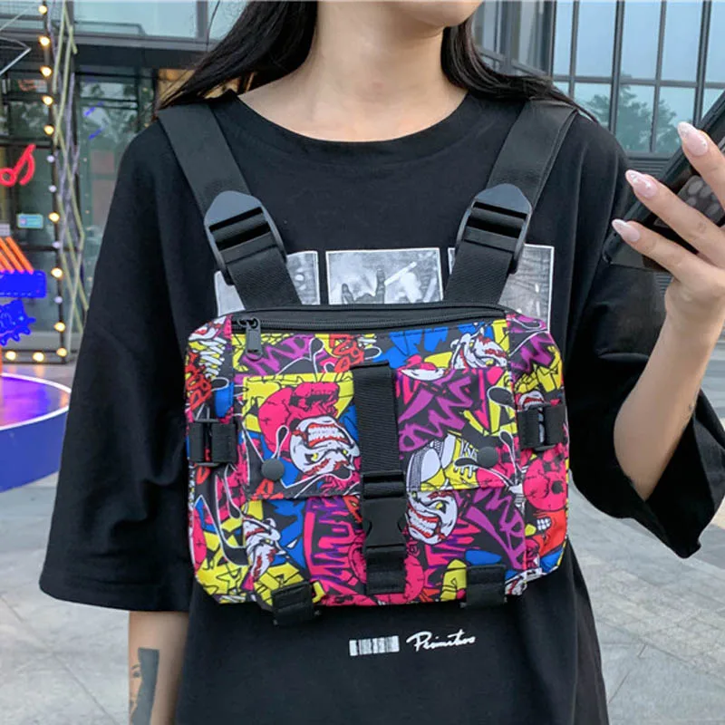 Многофункциональная тактическая нагрудная сумка в стиле хип-хоп унисекс модная