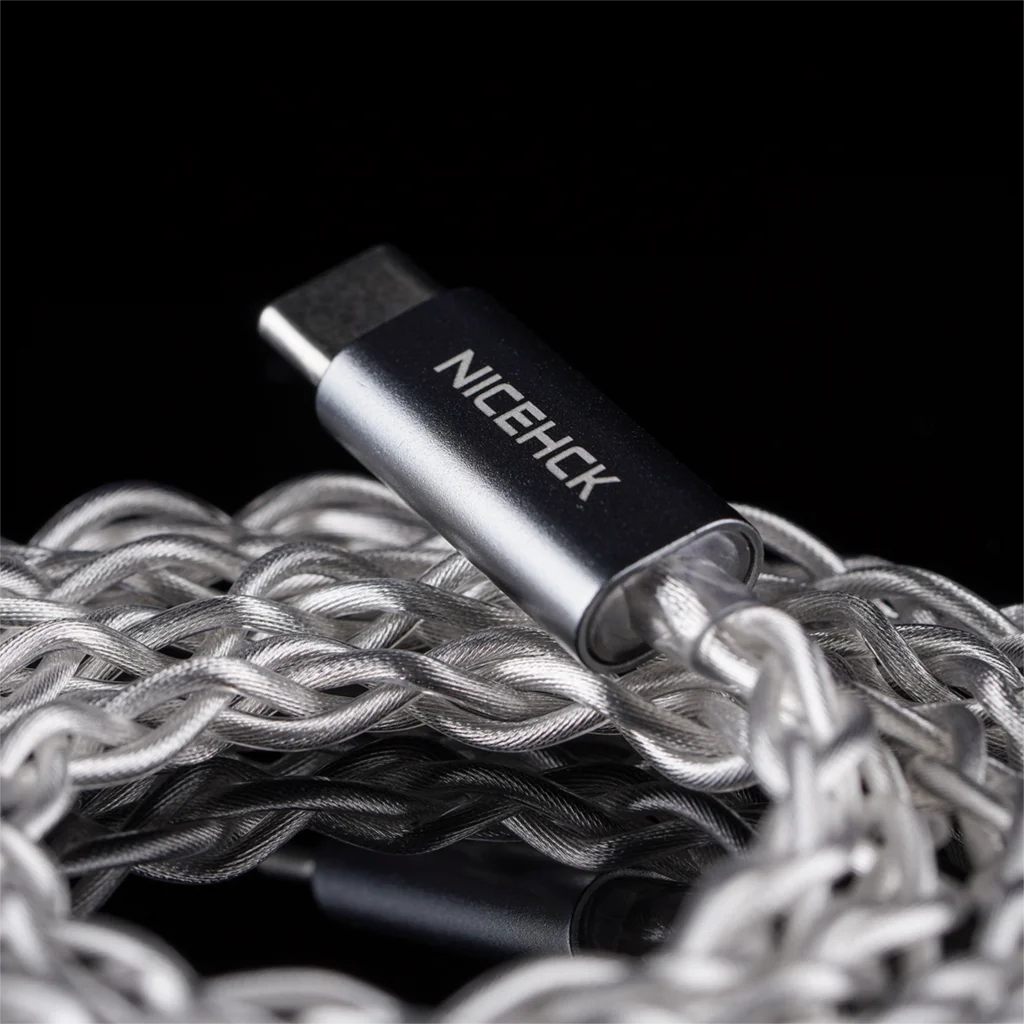 Фото Кабель NICEHCK SP4 Type-C DAC с микрофоном – CX31993, 32 бит/384 кГц, 4 жилы OFC+посеребренный OFC, 0,78 мм, 2-контактный, для Rockies NX7MK4 NX8 №1
