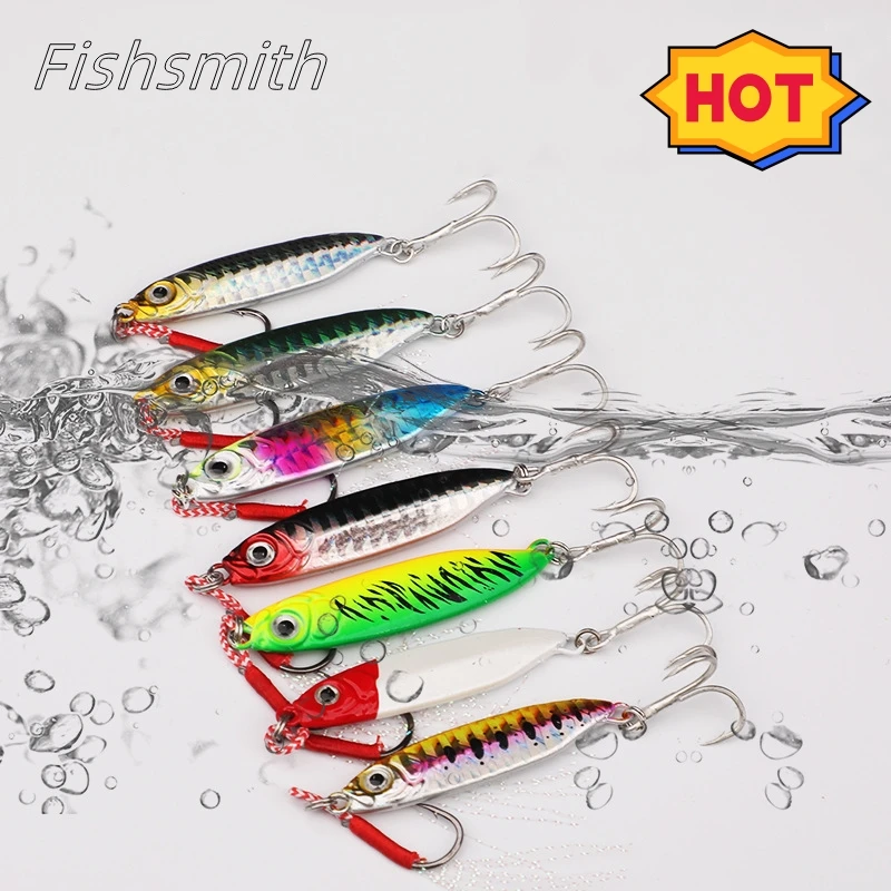 

10Pcs Metal Casting Jig Spinner Spoon Fishing Lures 7g10g Artificial Hard Bait fFreshwater Sea Bass Fishing Wobblers Jigs Pesca