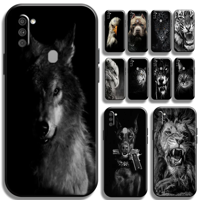 

Tiger Lion Cat Dog Eagle Wolf Leopard For Samsung Galaxy M11 Phone Case Carcasa Full Protection Shockproof Coque Liquid Silicon