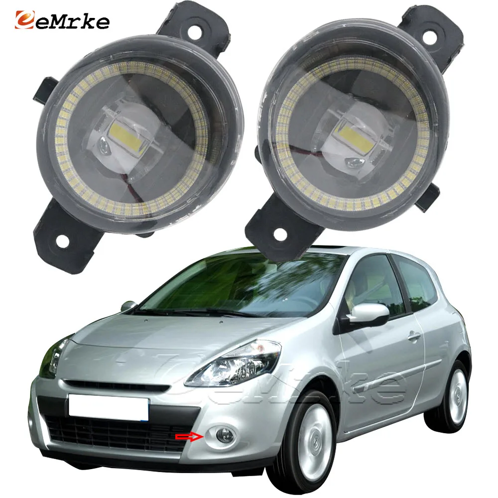 

2 X LED Angel Eye Car Fog Lights Assembly PTF for Renault Clio 2 3 II/III BB CB BR CR KR RS Sport Estate Campus Hatch 2001-2012