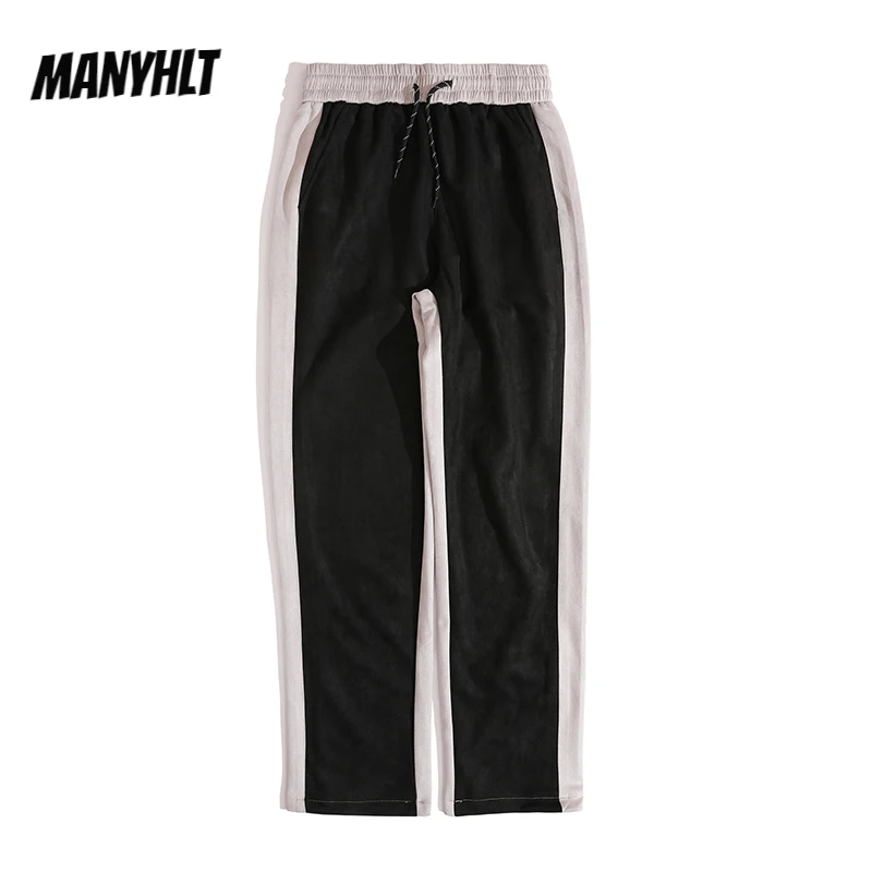 

Бархатные замшевые брюки в стиле Харадзюку для мужчин и женщин, ретро брюки в стиле хип-хоп с вышивкой надписей, свободные штаны на шнурке, б...