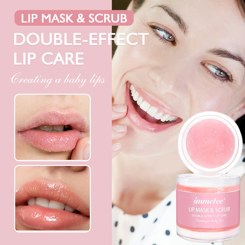 

Lip Balm Exfoliating Gel Lip Sleep Mask Double Effect Lip Exfoliating Moisturizing Gel Lip Scrub Repair Cream Lip Care