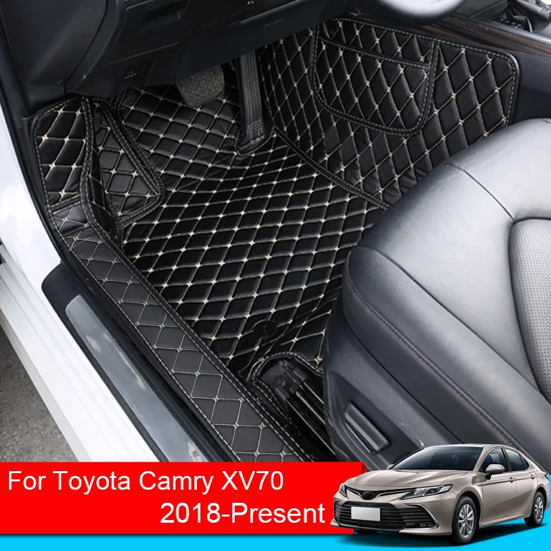 

Автомобильный полноразмерный коврик для ног из искусственной кожи для Toyota Camry XV70 2018-2024 LHD защита для пола водонепроницаемый коврик для авто ...