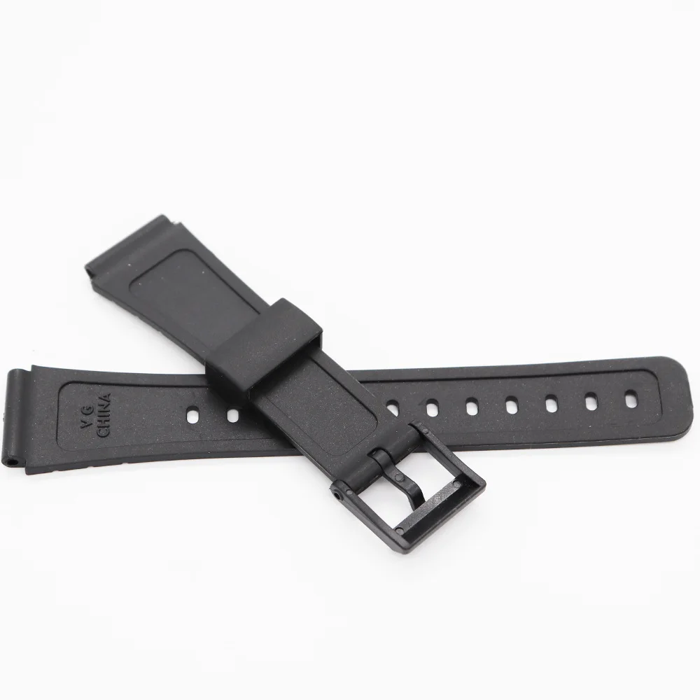 Watch Band Replacement Strap for W800H Black PU Resin Plastic Wrist Bracelet SGW400 F91W F84 F105/108/A158/168 AE1200/1300 images - 6