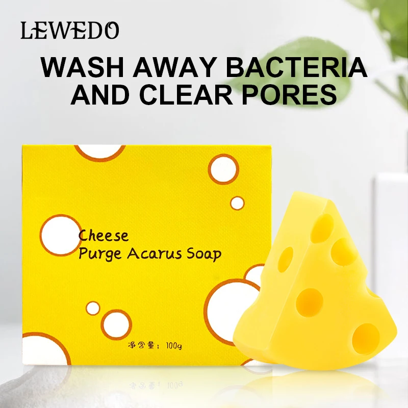 

LEWEDO Cheese Mite Removal Soaps Clean Dirt Remove Acne Soap Oil Control Exfoliating Repair Nourishes Skin Care Bath Supplies