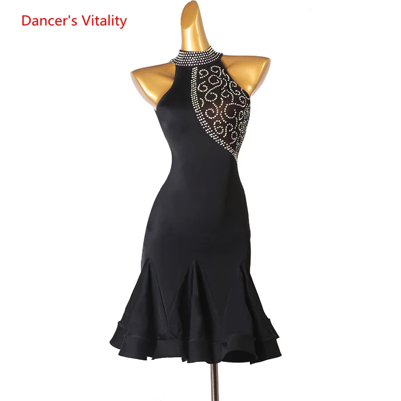 

Latin Dance Competition Dress for Women Cusomized Latin Performance Costume Skirt Adult Children Chacha Rumba Dance Wear Outfit