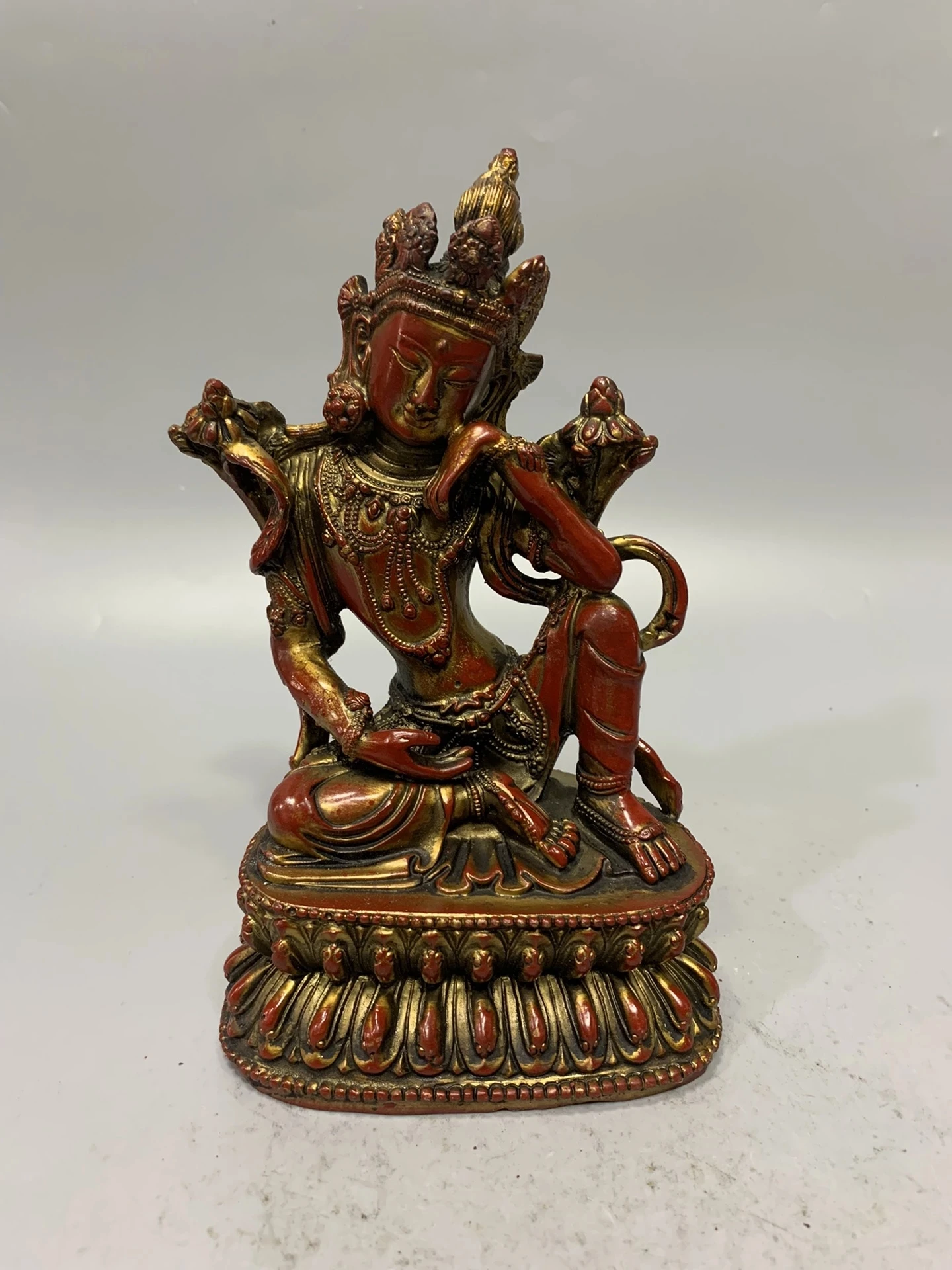 Античная бронза Manjusri Guanyin Будда украшения для дома