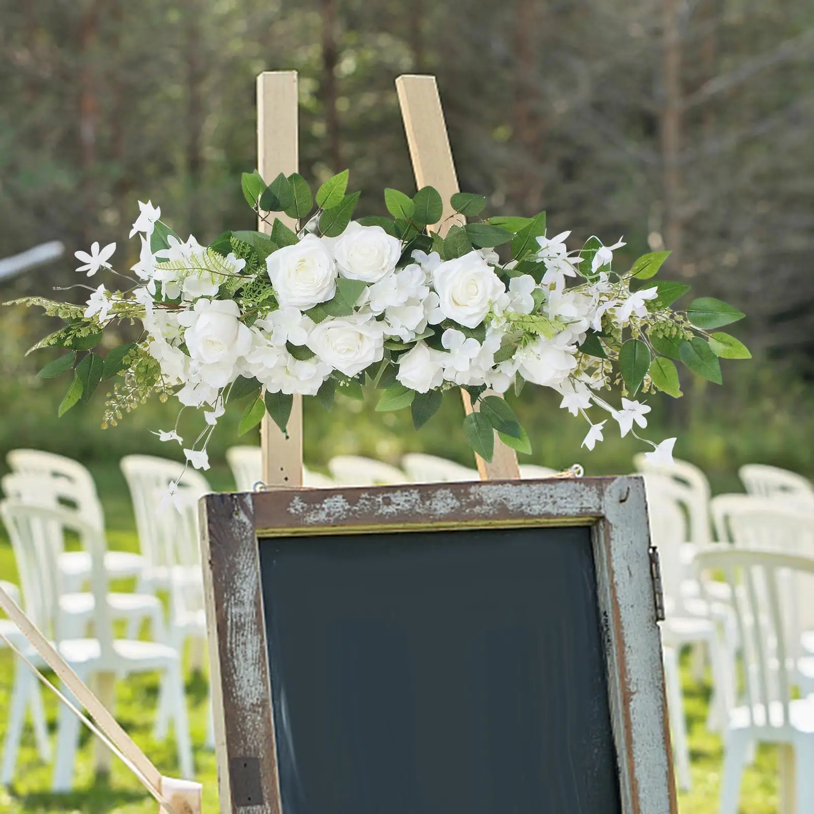 

Floral Swag Door Wreath Welcome Sign Arrangements Garland for Garden Wall Door Decoration