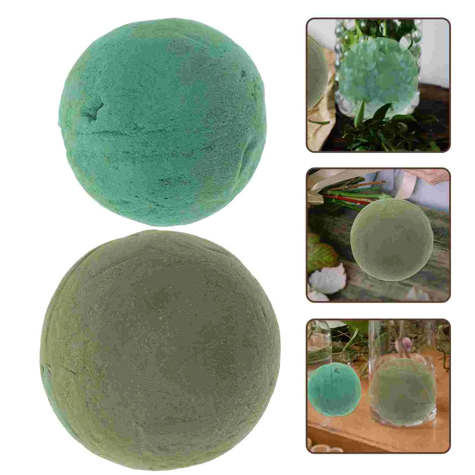 

2 Pcs Round Flower Ball Balls Sphere Floral Foams Sponge Flowers Tool