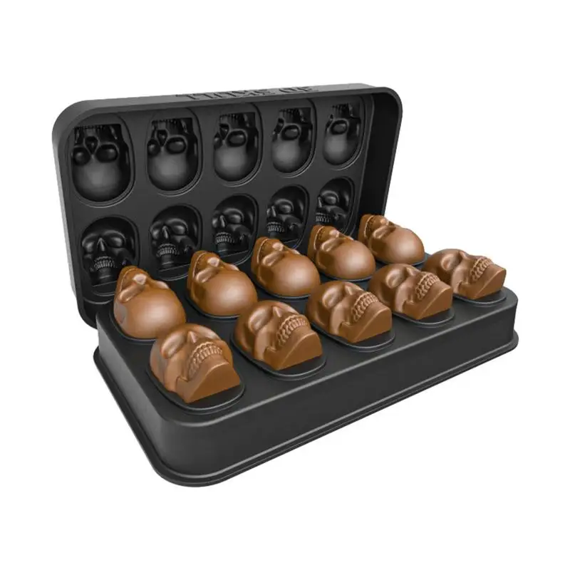 

Halloween Silicone Molds Chocolate Candy DIY Baking Epoxy Chocolate Cake Mold Pumpkin Skull Holiday Themed Decorative Die