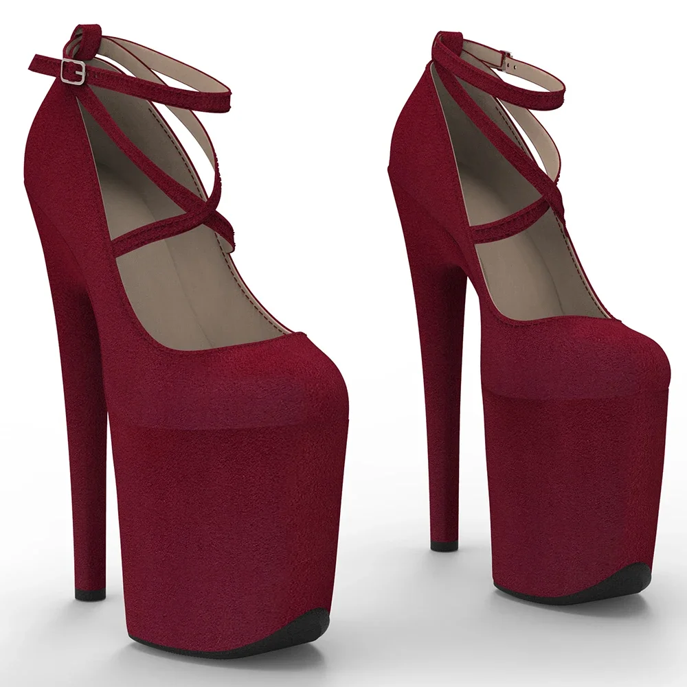 Leecabe 20 см/8 дюймовая замшевая верхняя обувь с круглым носком на высоком каблуке