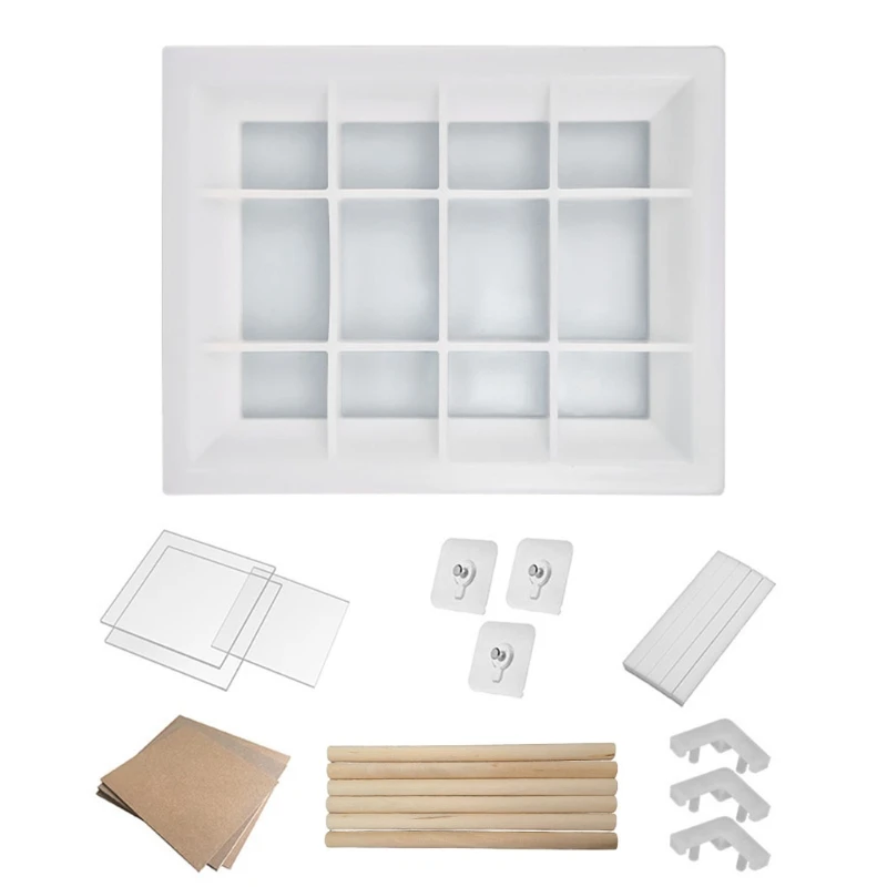 

Photo Frame Mould Resin Casting Mold Rectangle DIY Art Craft Tool for Kids Girls