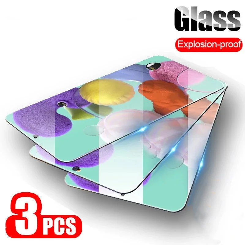 

3pcs glass for samsung A51 A71 A21S A20e A30 A10 A40 A50 A02S A12 m21s screen protector glass for samsung A71 A51 A52 A72 glass