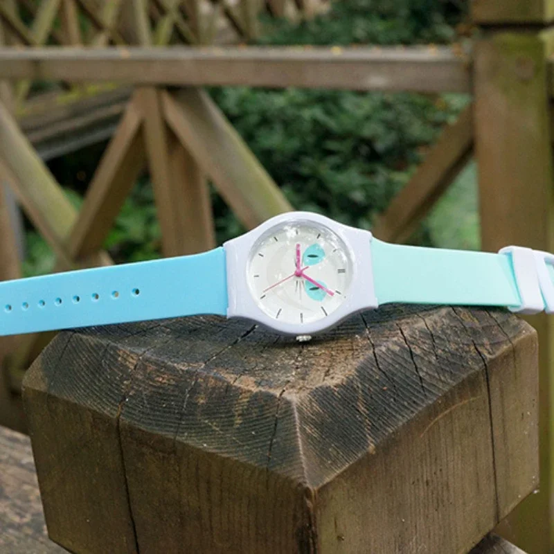 Модные детские часы с рисунком кота повседневные спортивные большим циферблатом