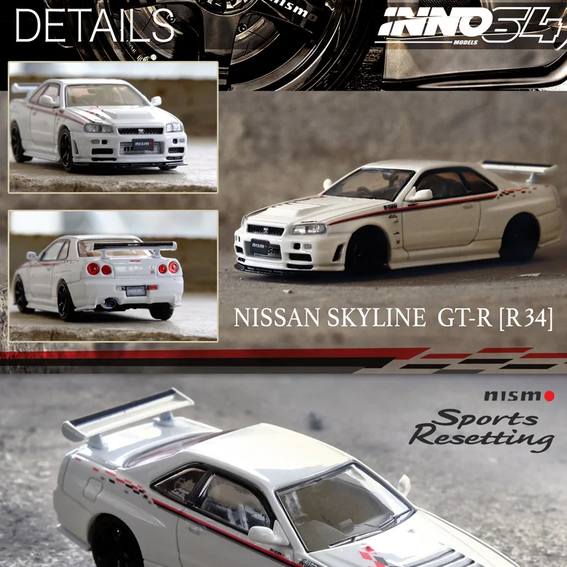

INNO 1:64 Nissan R34 Skyline SKYLINE NISMO SPORTS GT-R Alloy Car Model Collection Ornament Gift