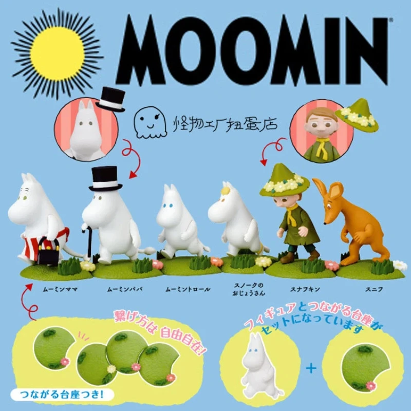 Фото Оригинальная японская коллекционная фигурка Муми-троллей из серии Gashapon Moomin Valley, настольный декор, украшение для дома и офиса, коллекция для взрослых №1