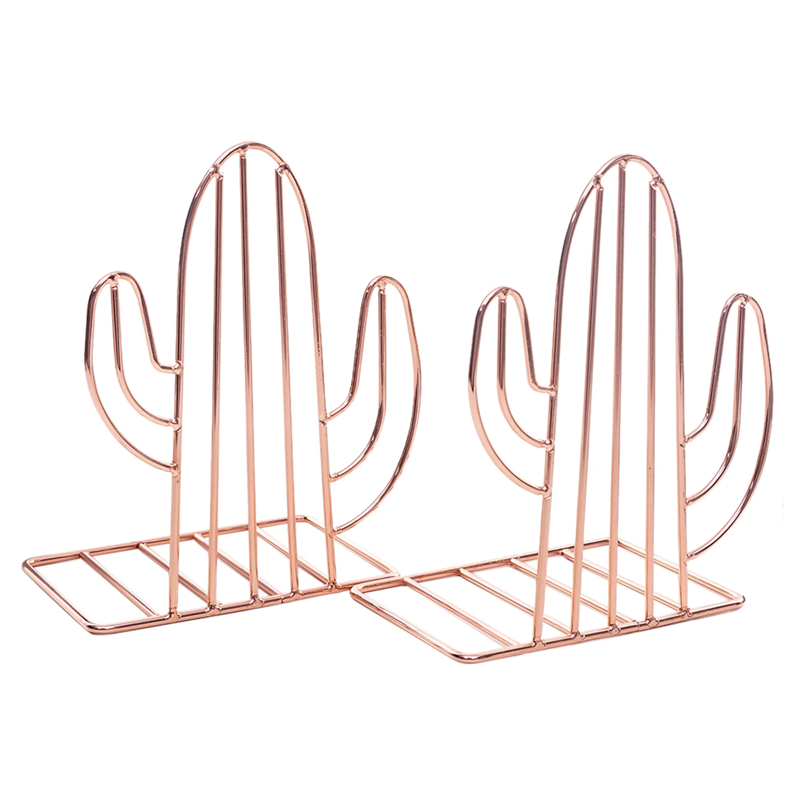 

2pcs Study Holder Book Shelf Cactus Shaped Nordic Style Home Support Storage Desk Organizer Non-skid Decorative Bookends Stand