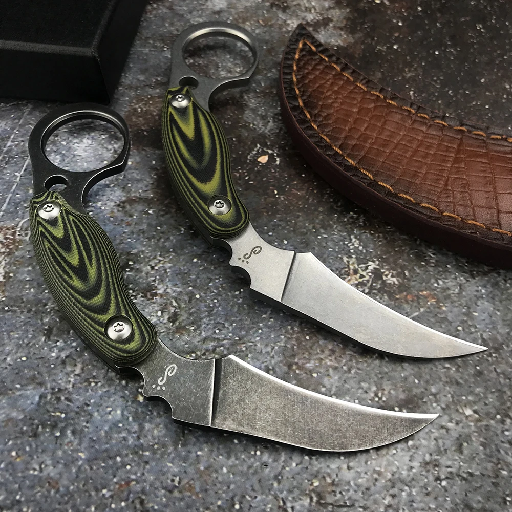 

Охотничий керамбит из стали D2 Counter Strike CS GO с фиксированным лезвием, инструменты для самообороны, тактический нож для выживания на природе, EDC