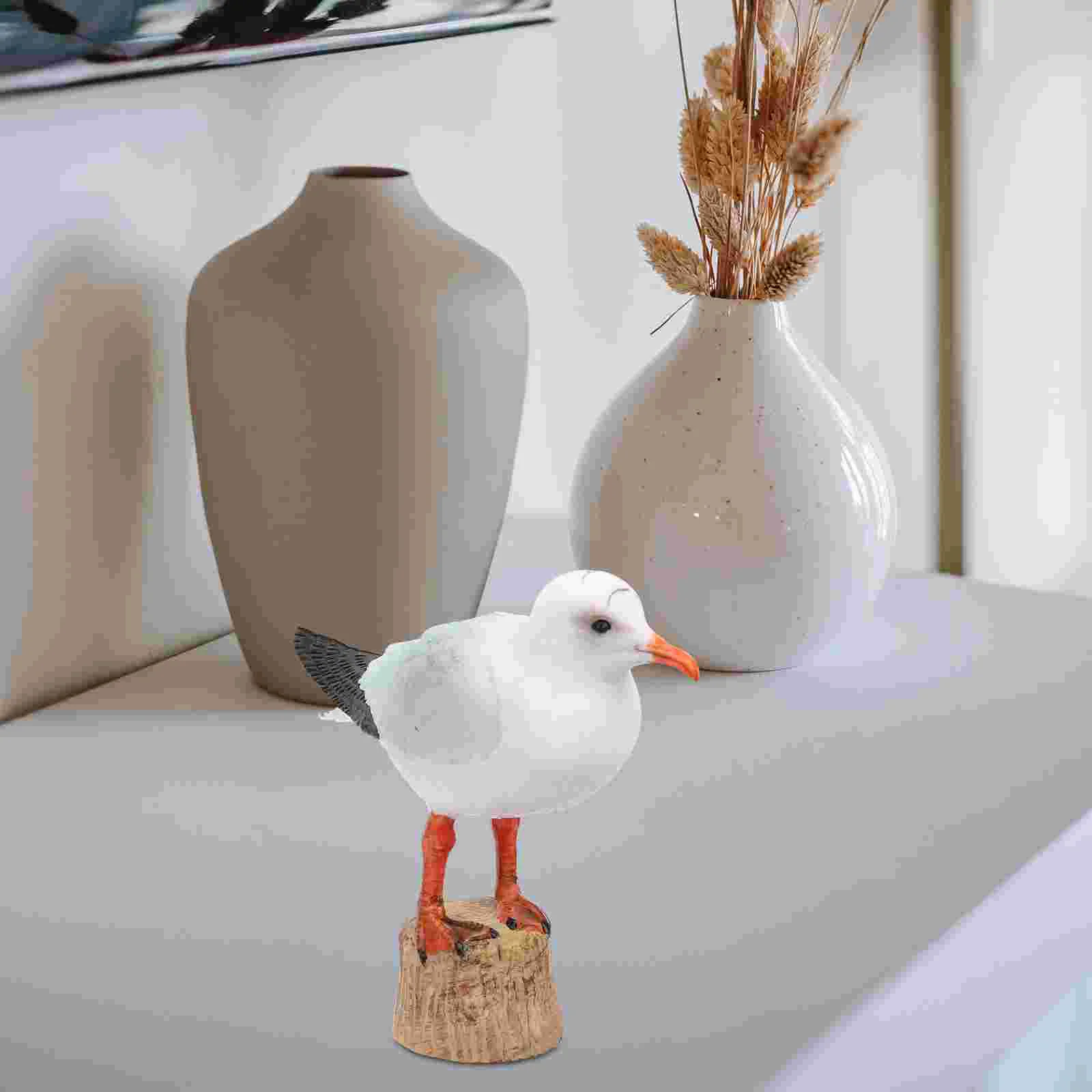 Миниатюрные Статуэтки из смолы красно-белая модель миниатюрная статуя чайки