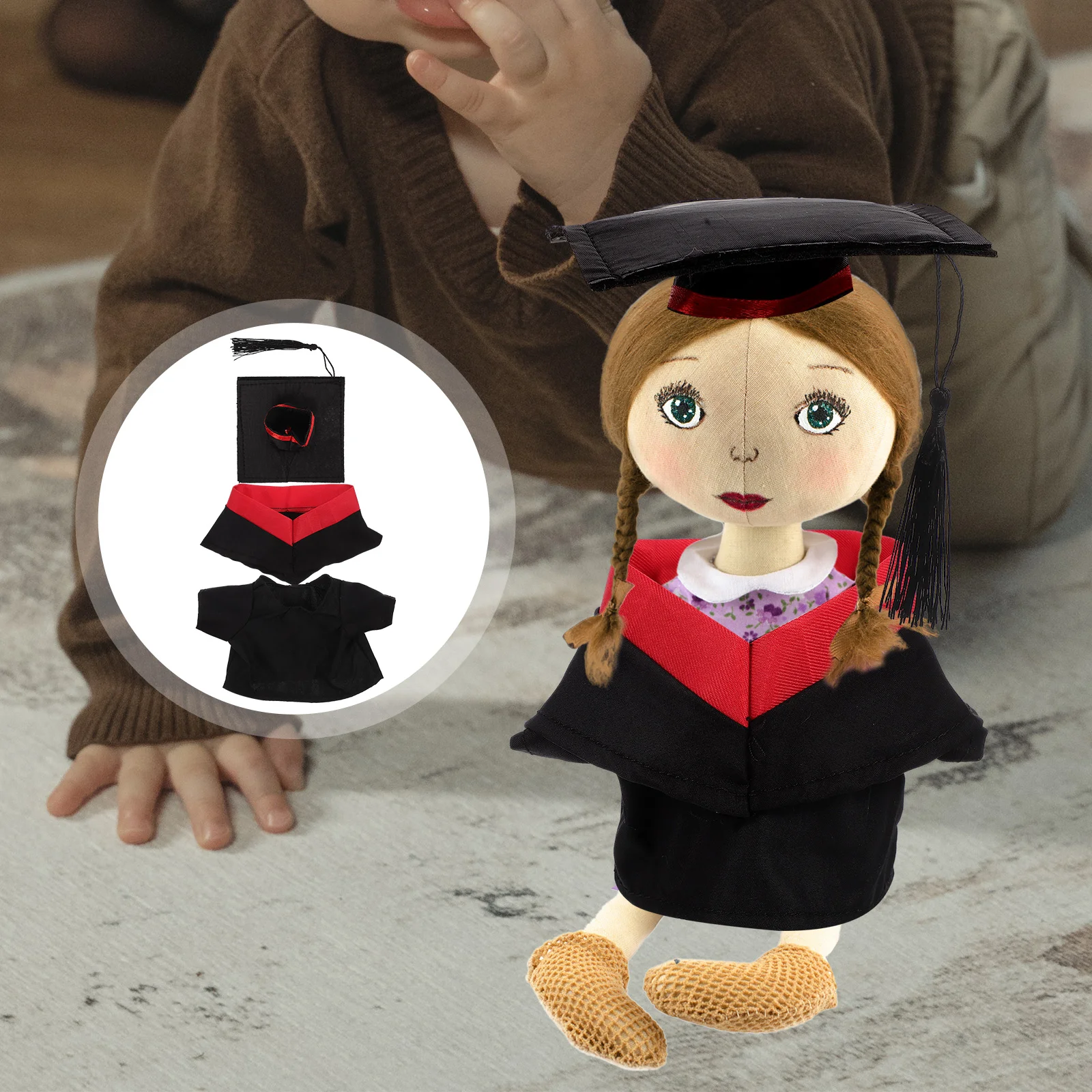 

Mini Dolls Graduation Gown Dress-up Clothes Clothing Set Accessories Outfit Garment Baby