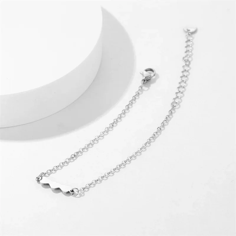 Минималистичный браслет в форме сердца из нержавеющей стали женский титановой