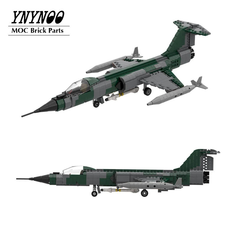 NEW MOC F-104 Starfighters Building Blocks Model 1:35 Supersonic Fighter Military Combat Aircraft Bricks Boys Gifts Toys