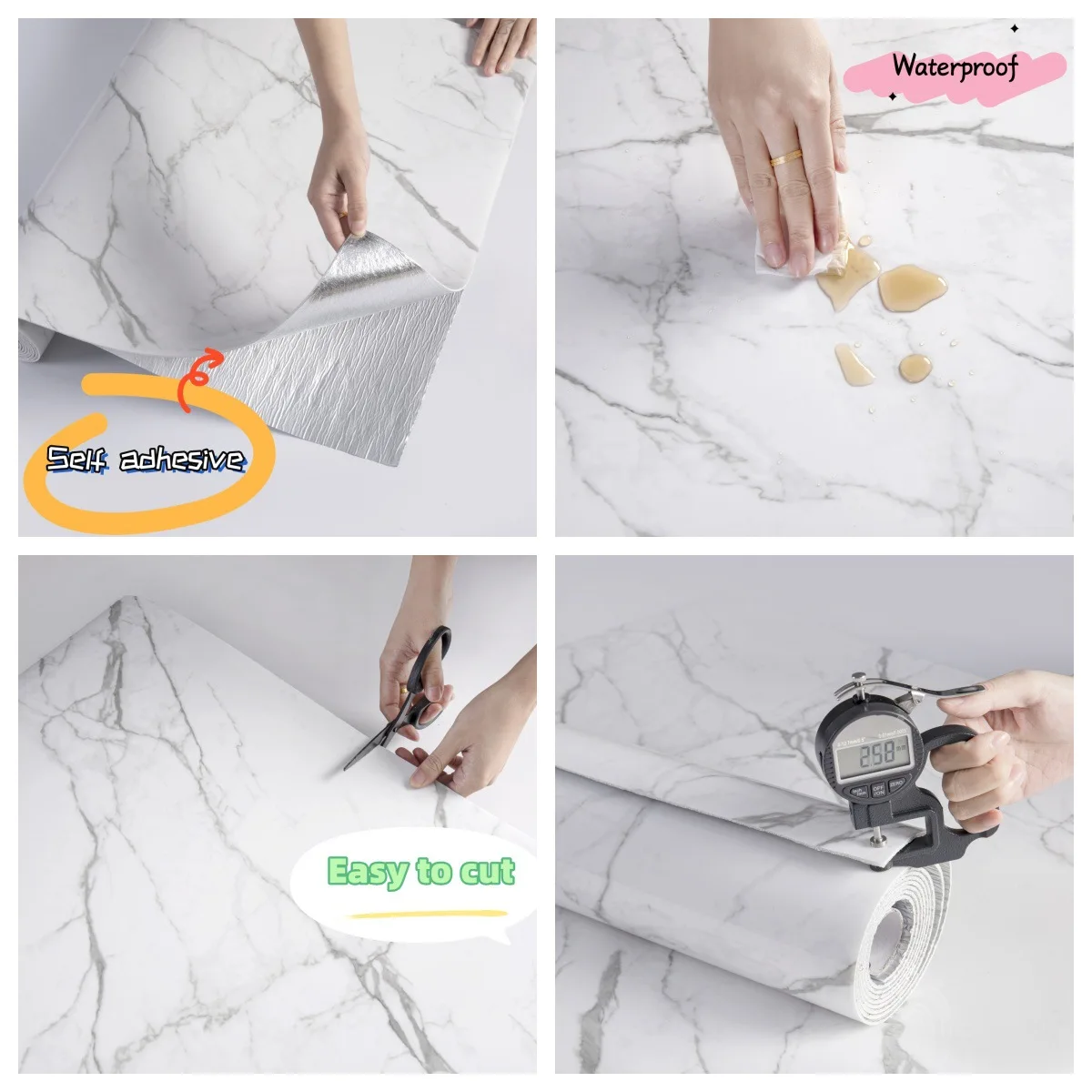 QiAds мрамор самоклеятся не оставляет клей самоклеящаяся отремонтированная