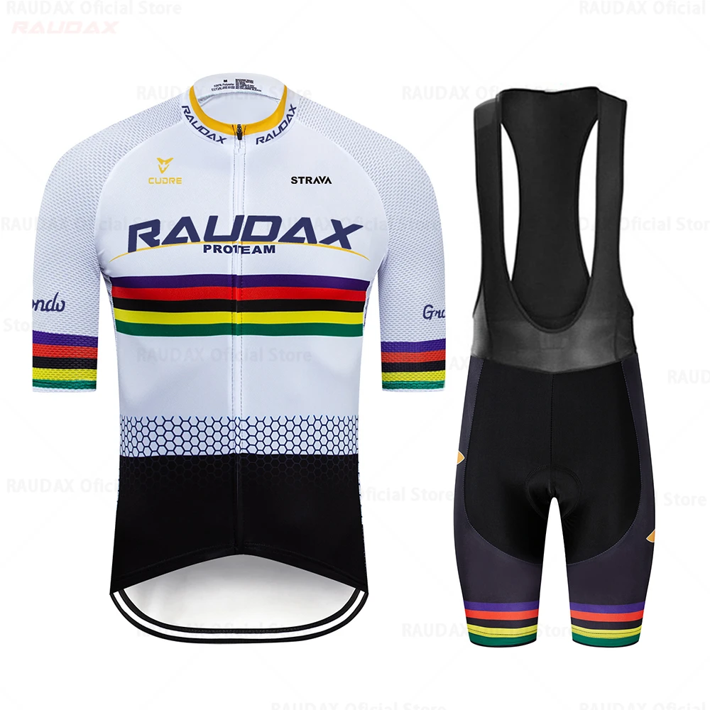 

Raudax 2022 New Men New Team Cycling Jersey Set Summer MTB Race Cycling Clothing Ropa Ciclismo Outdoor Riding Bike Uniform Sets