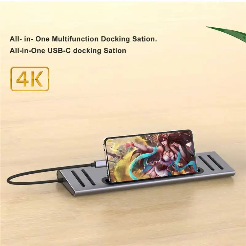 Концентратор типа C 12 в 1 Thunderbolt 3 с портом USB для передачи данных 87 Вт PD 4K HDMI слоты