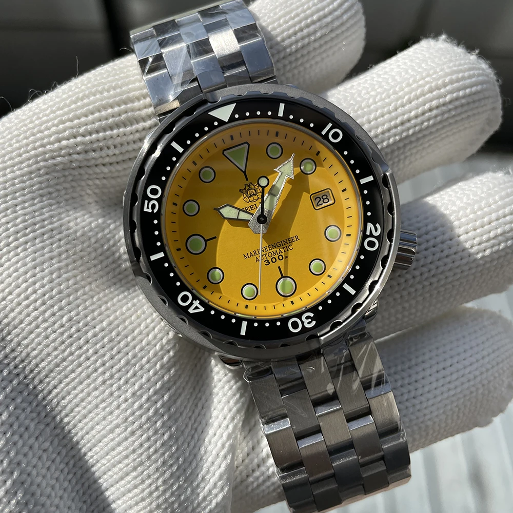 Steeldive SD1975 мужские автоматические часы для дайвинга желтые