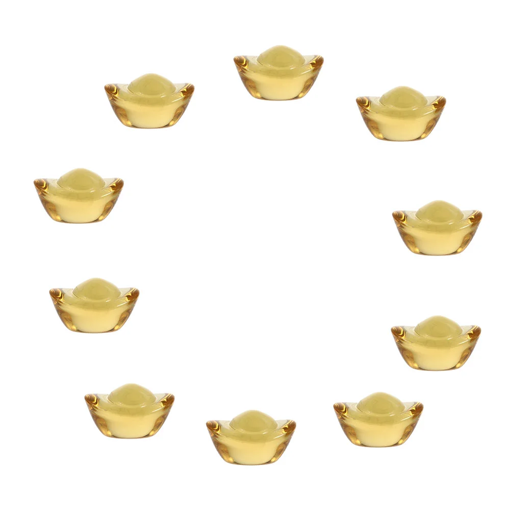 

10Pcs Ingot Auspicious Golden Ingots Fengshuisale Yuan Bao Chinese Prosperity Ingots Wealth Luck Ingot Stone