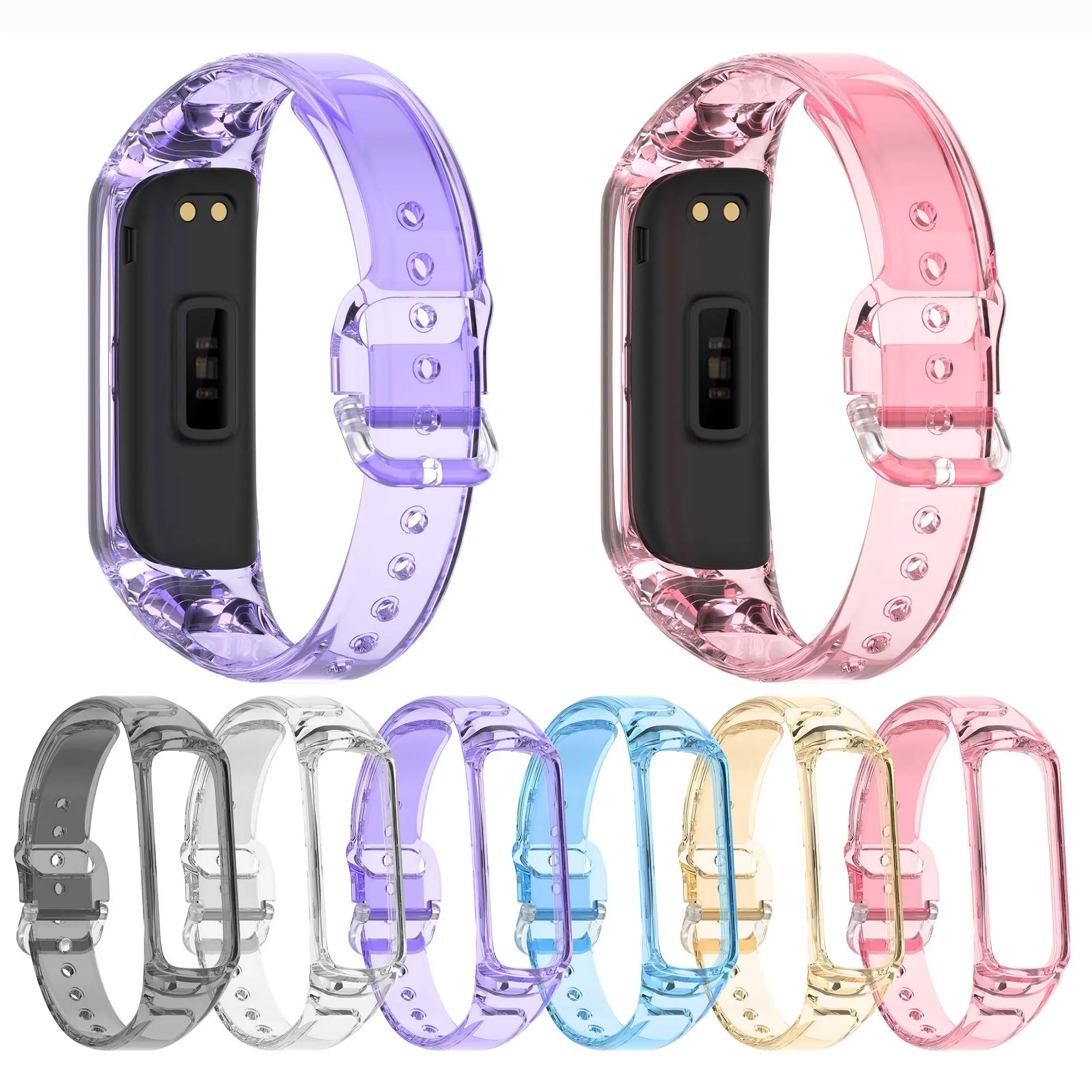 

Silicone Sport Band Strap For Samsung Galaxy Fit 2 SM-R220 Watch Bracelet Replacement Watchband Discoloration In Light Strap