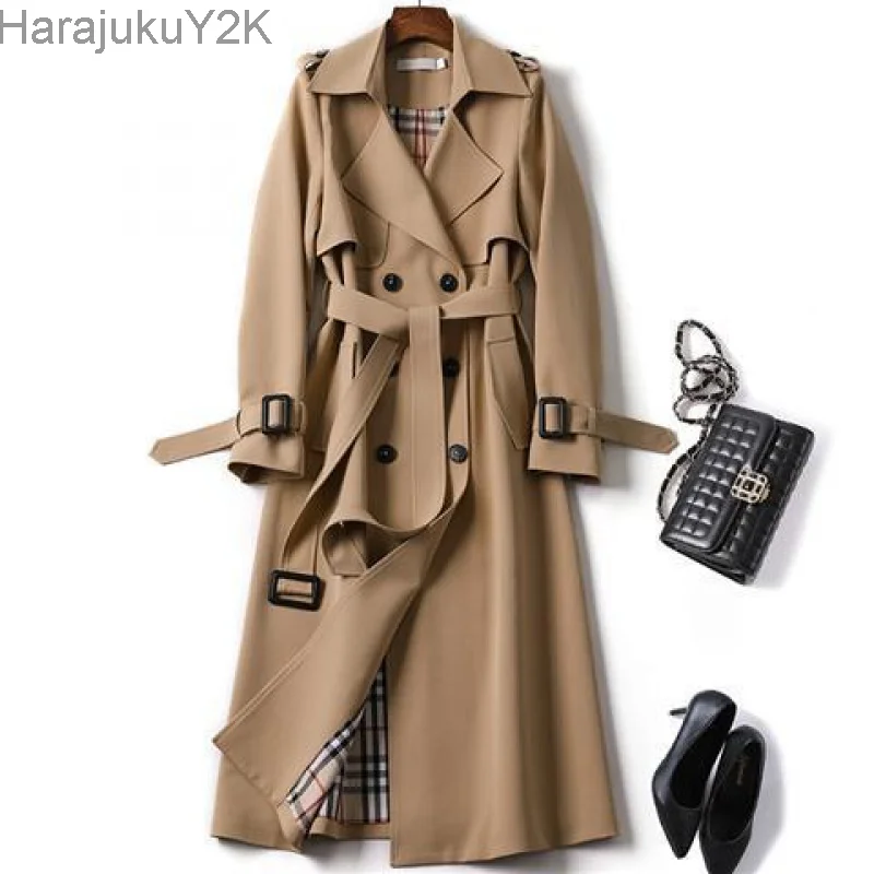 

Trench Coat Women's Mid-Length 2023 Spring and Autumn New Korean Style Large Size Small Popular British Style Coat Overknee Coat