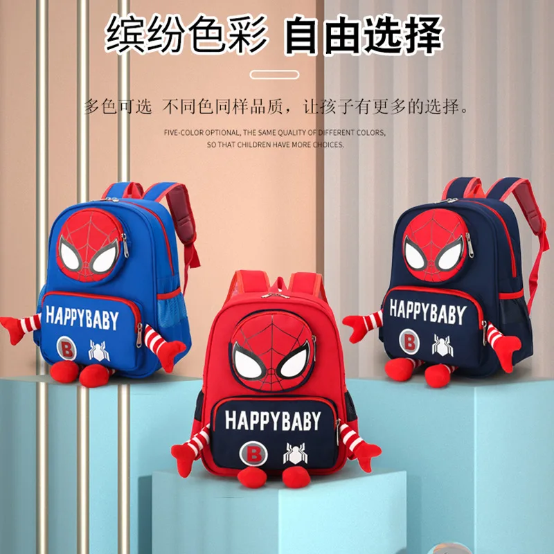 Disney Kindergarten Bag Small School Bag Cartoon Primary School Student Backpack Spiderman Bag Student Bag