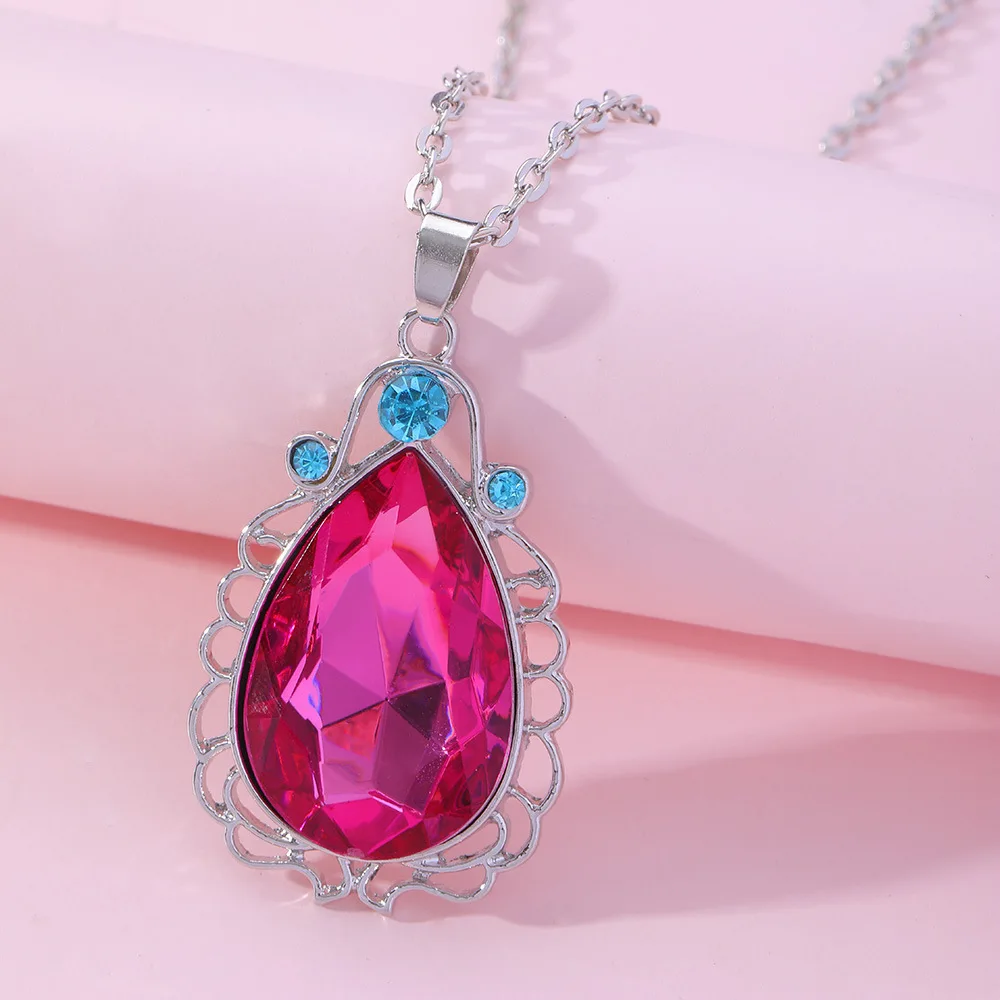 

Trendy Silver Water drop Shaped Crystal Chain Pendant Necklace for Women Temperament Jewelry Shiny AAA Zircon Wedding Gift