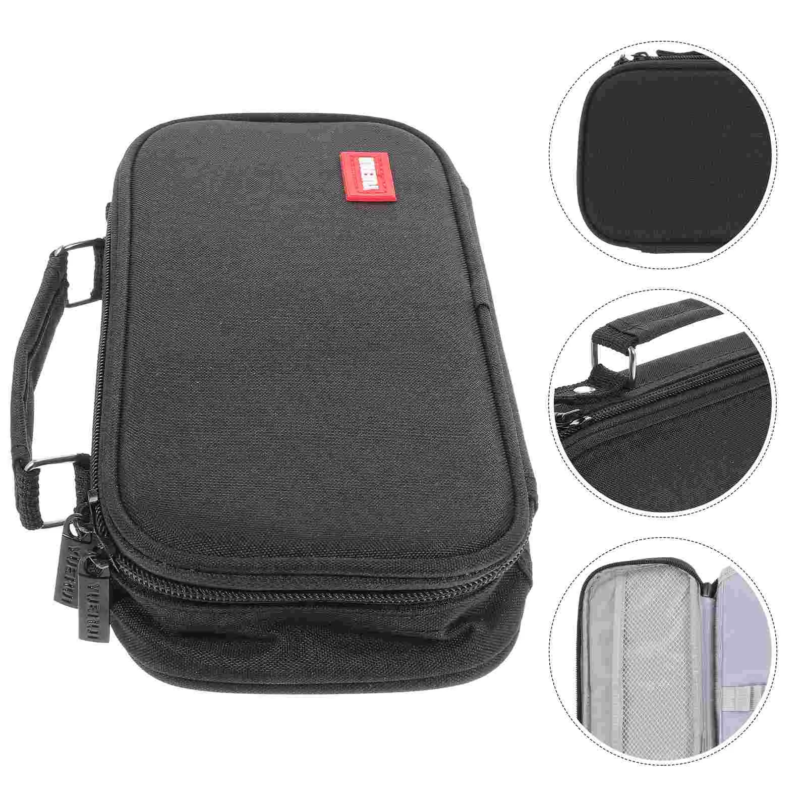 

Portable Multi-layer Case Handle Pouch Reusable Toiletry Organizer Compact Bag Zip Lock Multi-function