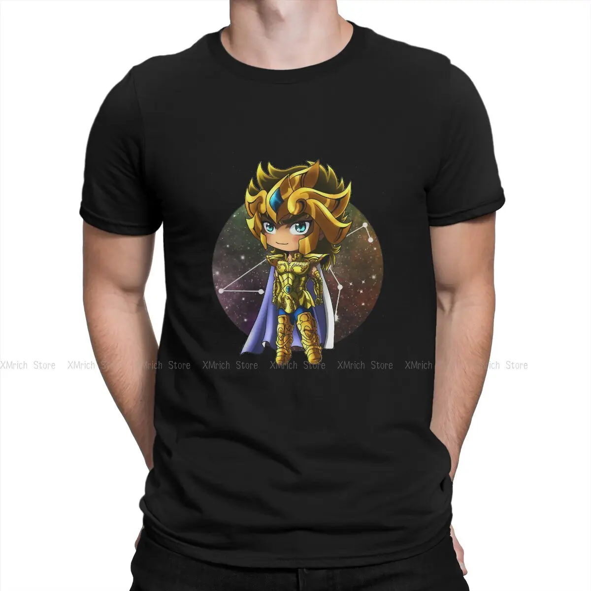 

Футболка Saint Seiya мужская с рисунком Рыцари зодиака, новейшая рубашка из Чиби, Лео, айнолия, с круглым вырезом, из чистого хлопка