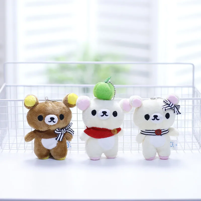 

Kawaii Rilakkuma Plush Toys Cartoon Anime Cute Bear Keychain Plush Dolls Children's Schoolbag Pendant Car Accessories Baby Toys