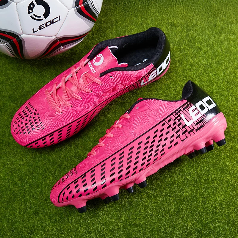 HIKEUP Training Sport Football Shoes Men Running Sneakers Long Spikes Women's Turf Sport Rubber Outdoor Casual Shoes